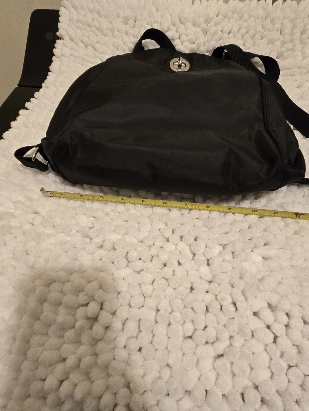Black  Baggallini Backpack Bag with Silver Turn-Lock Closure